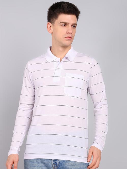 men striped long sleeve polo t-shirt - 21683305 - Very Small Image - 1