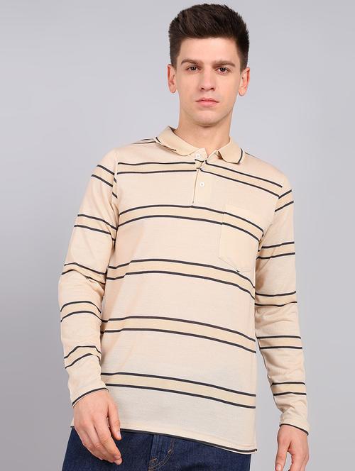 men striped long sleeve polo t-shirt - 21683306 - Very Small Image - 1