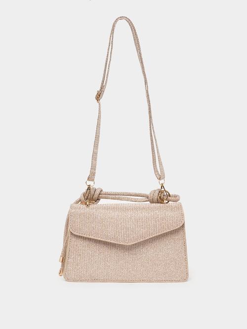 cream textured sling bag - 21683328 - Very Small Image - 1
