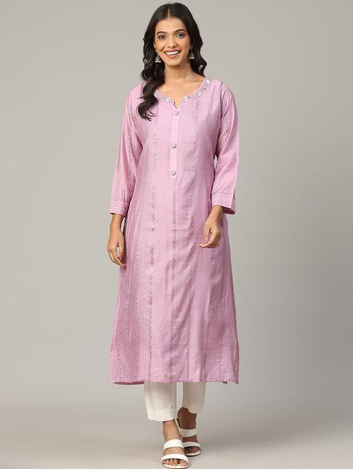 women embroidered sequin work straight kurta - 21683344 - Very Small Image - 1