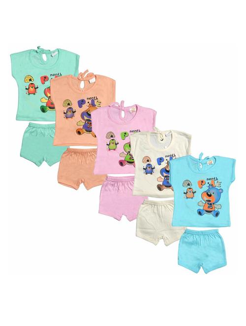 kids printed cotton shorts twin sets combo - 21683456 - Very Small Image - 1