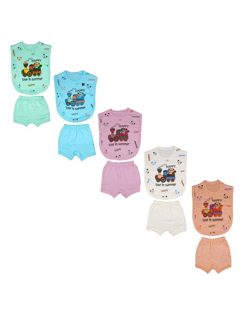 kids printed cotton shorts twin sets combo - 21683462 - Very Small Image - 1