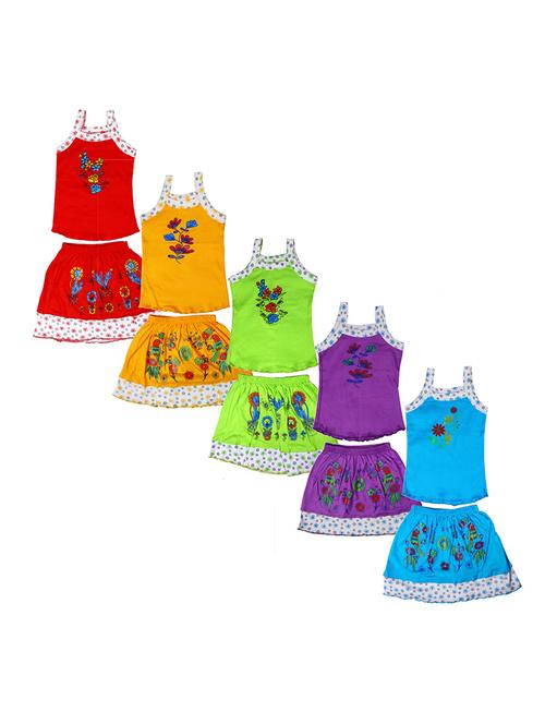 girls pack of 5 printed shorts set combo - 21683493 - Very Small Image - 1