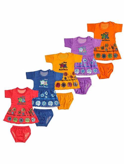 girls printed frock & bloomer combo - 21683523 - Very Small Image - 1