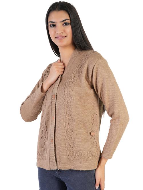 women slef designed long sleeves cardigan - 21683547 - Very Small Image - 1