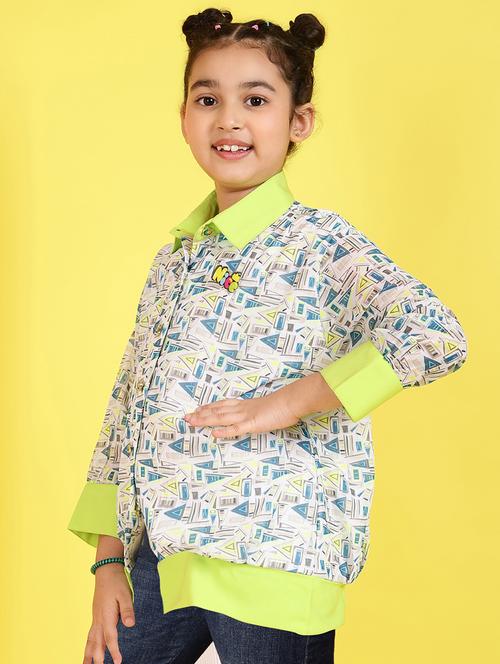 girls collared printed shirt - 21683721 - Very Small Image - 1