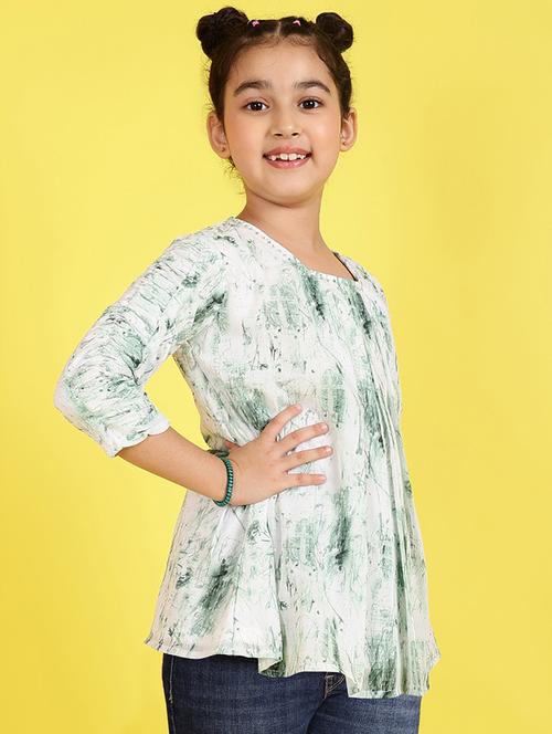 girls square neck printed top - 21683725 - Very Small Image - 1