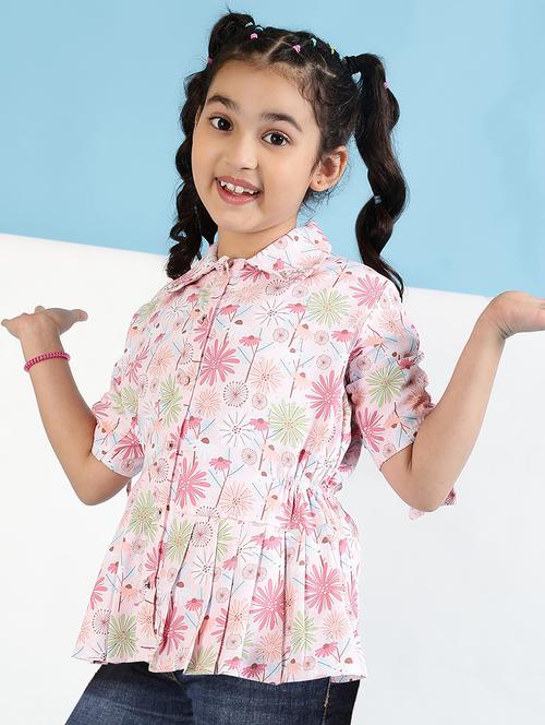 girls collared printed top - 21683729 - Very Small Image - 1