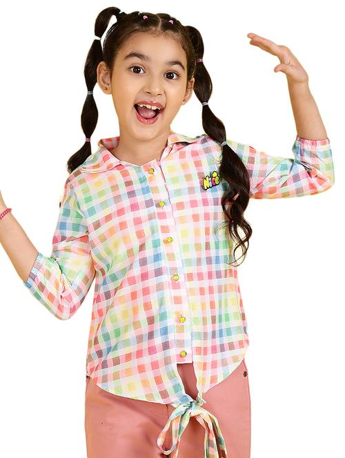 girls collared checkered shirt - 21683734 - Very Small Image - 1