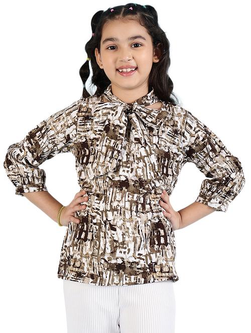 girls printed three quarter sleeves regular top - 21683793 - Very Small Image - 1