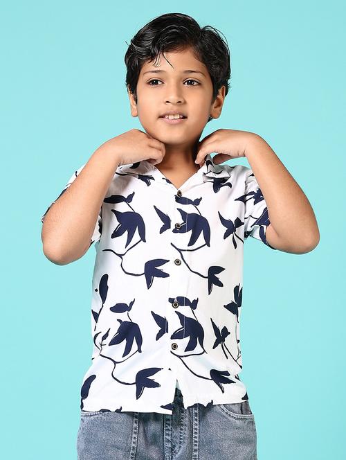 boys printed cuban collared short sleeves shirt - 21683930 - Very Small Image - 1