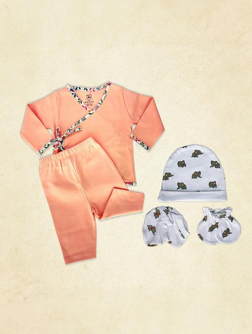 newborn baby peach combo set - 21684801 - Very Small Image - 1
