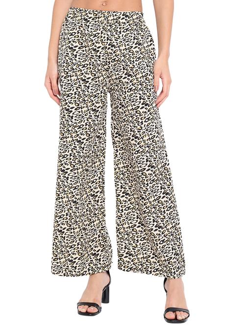 women animal printed mid rise straight palazzo - 21684828 - Very Small Image - 1