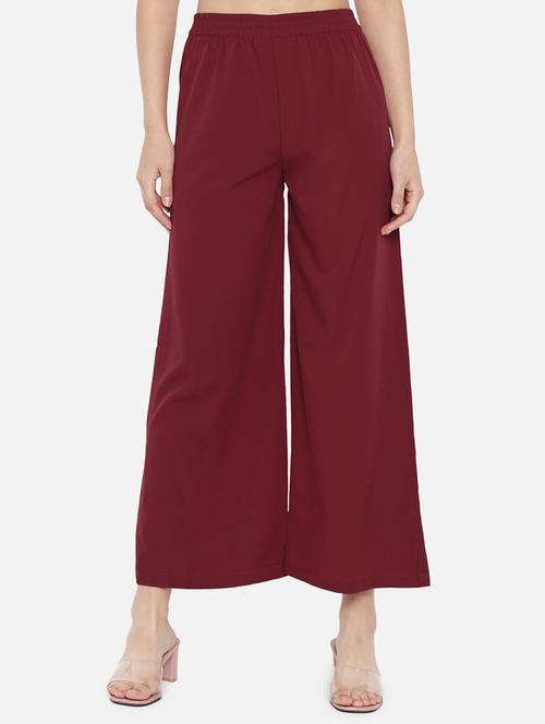 women striped mid rise straight palazzo - 21684829 - Very Small Image - 1