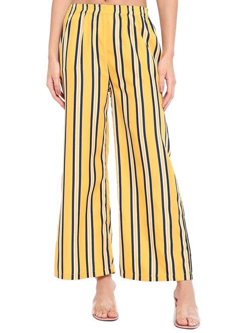 women striped mid rise straight palazzo - 21684830 - Very Small Image - 1