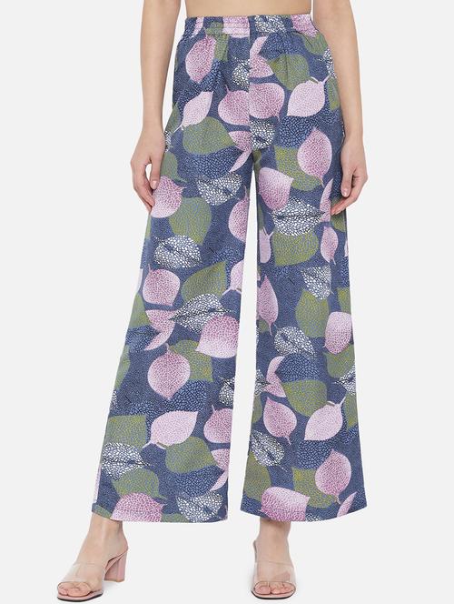 women printed mid rise straight palazzo - 21684840 - Very Small Image - 1