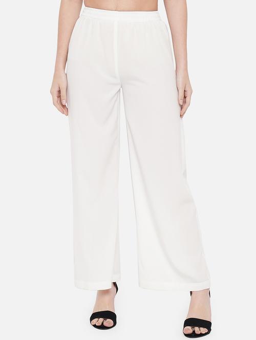 women solid mid rise straight palazzo - 21684842 - Very Small Image - 1