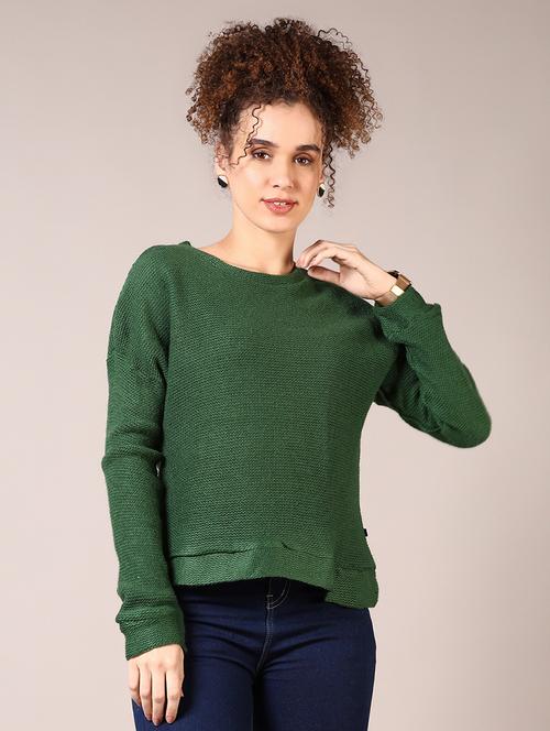 women solid long sleeve pullover - 21685176 - Very Small Image - 1