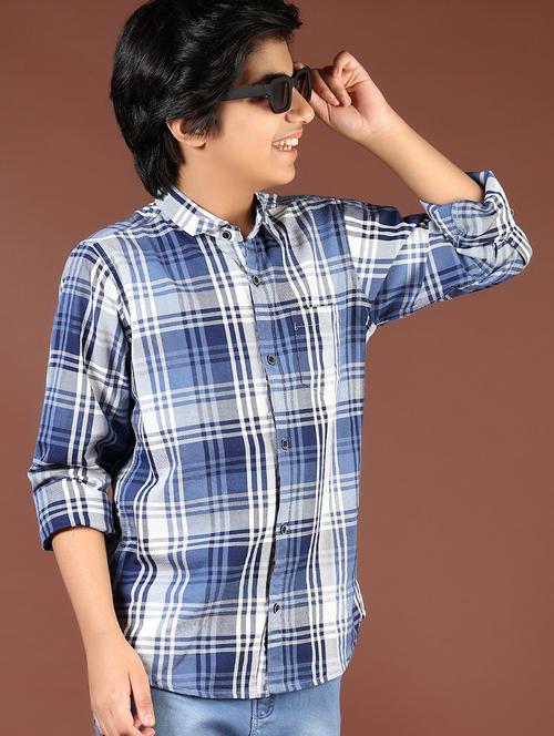 boys checkered long sleeve casual shirt - 21685198 - Very Small Image - 1