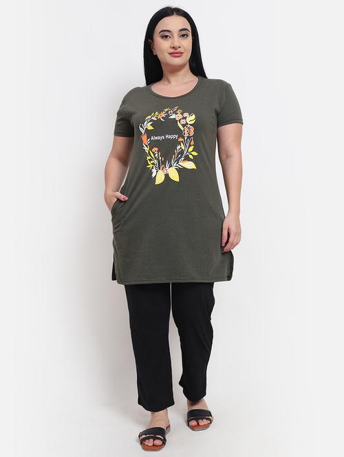 women prinred nightwear pyjama set - 21685312 - Very Small Image - 1