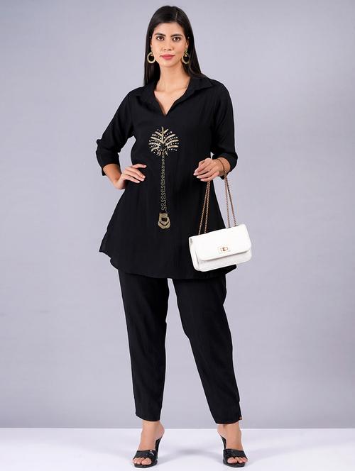 women three quarter sleeve ethnic co-ord set - 21685330 - Very Small Image - 1