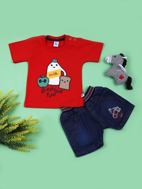 boys printed t-shirt & short sets - 21685638 - Very Small Image - 1