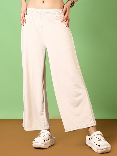 women solid mid rise wide leg trouser - 21685796 - Very Small Image - 1