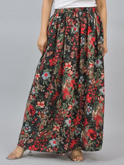 women printed mid rise flared maxi skirt - 21685948 - Very Small Image - 1