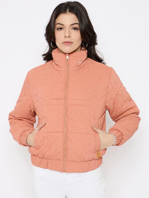 women solid long sleeves puffer jacket - 21686063 - Very Small Image - 1