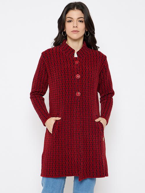 women self designed long sleeves cardigan - 21686088 - Very Small Image - 1