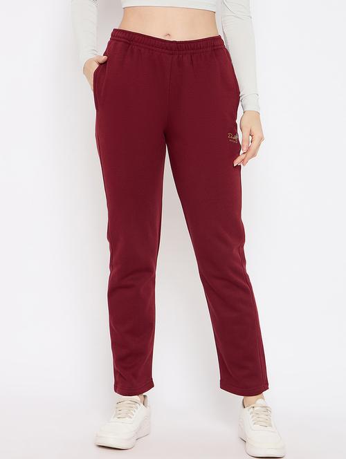 women solid high rise track pant - 21686098 - Very Small Image - 1