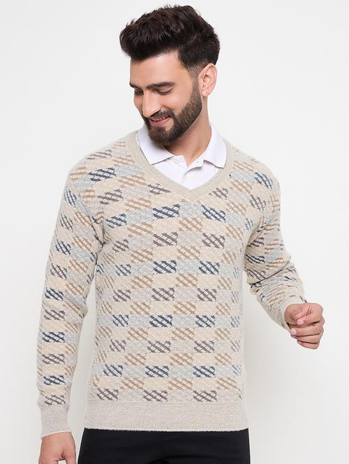 men long sleeves self design pullover - 21686320 - Very Small Image - 1