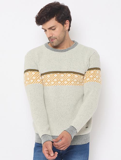 men long sleeves self design pullover - 21686358 - Very Small Image - 1