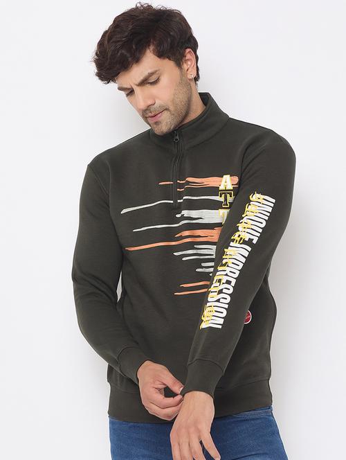 men long sleeves front print sweatshirt - 21686415 - Very Small Image - 1