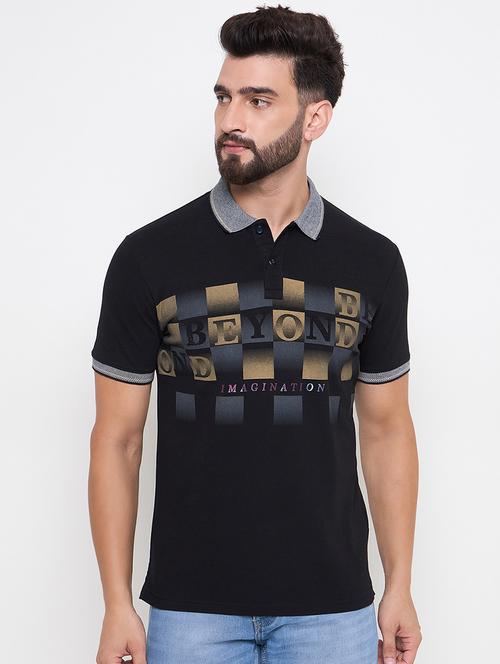 men short sleeves chest printed polo t-shirt - 21686482 - Very Small Image - 1