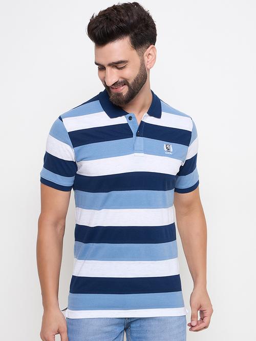 men short sleeves striped polo t-shirt - 21686490 - Very Small Image - 1