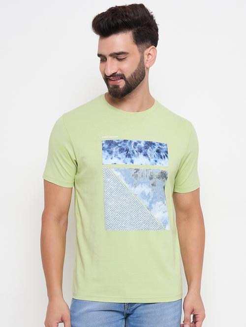 men round neck front print t-shirt - 21686498 - Very Small Image - 1