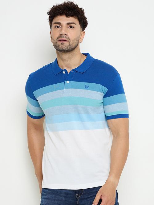 men short sleeves color block polo t-shirt - 21686507 - Very Small Image - 1