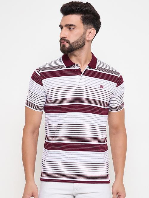 men short sleeves striped polo t-shirt - 21686508 - Very Small Image - 1