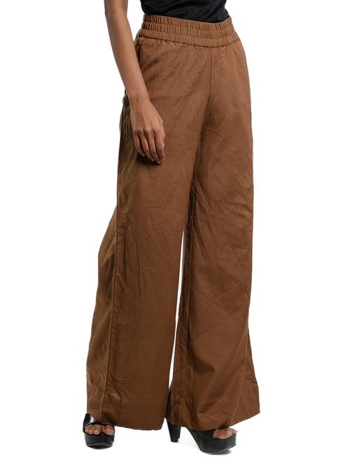 women solid high rise wide leg trouser - 21686824 - Very Small Image - 1
