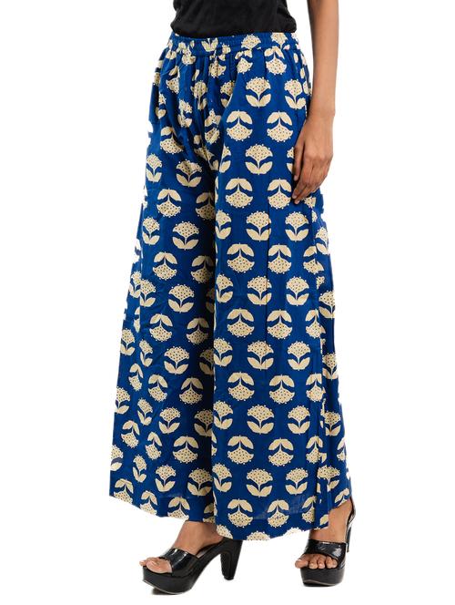 women printed mid rise flared palazzo - 21686834 - Very Small Image - 1