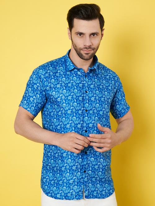 men short sleeves printed casual shirt - 21687066 - Very Small Image - 1