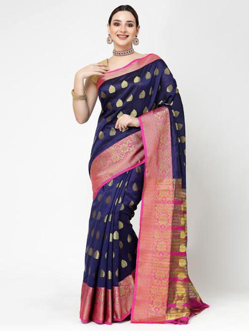 women self design banarasi saree with blouse - 21687163 - Very Small Image - 1