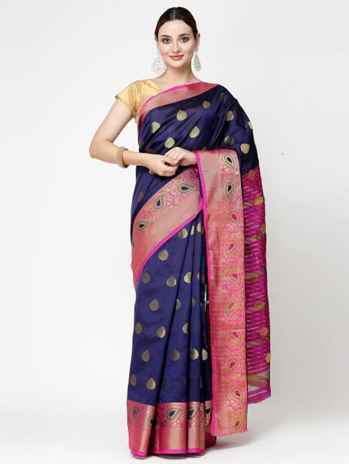 women self design banarasi saree with blouse - 21687179 - Very Small Image - 1