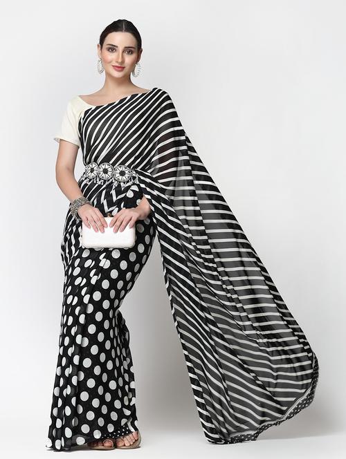 women printed casual wear saree with blouse - 21687241 - Very Small Image - 1