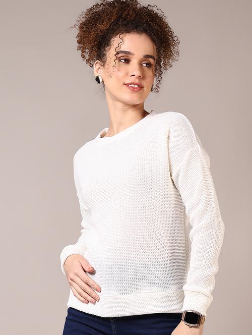 women solid long sleeves pullover - 21687544 - Very Small Image - 1