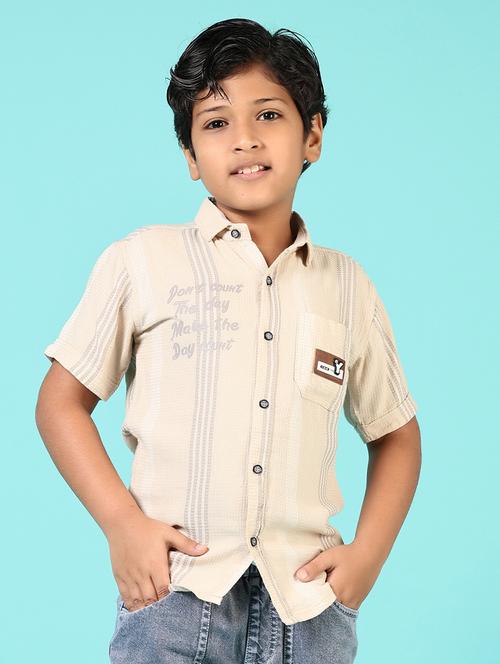 boys self designed collared shirt - 21687555 - Very Small Image - 1