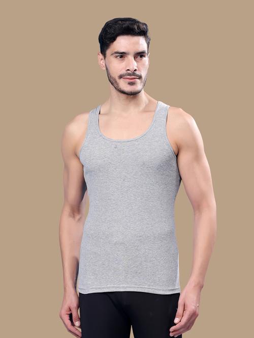 men scoop neck solid vest - 21687993 - Very Small Image - 1
