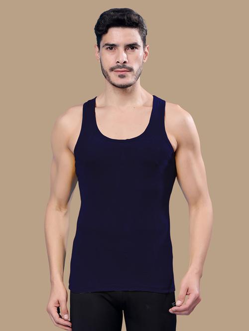 men scoop neck solid vest - 21687994 - Very Small Image - 1