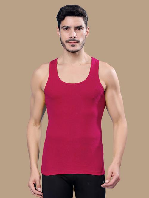men scoop neck solid vest - 21687996 - Very Small Image - 1